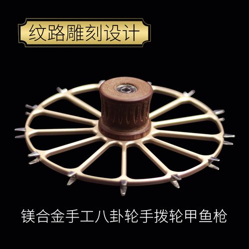 不掉漆甲鱼枪筏钓车线轮#大甲鱼盘竿配件 镁合金手工八卦轮手拨轮