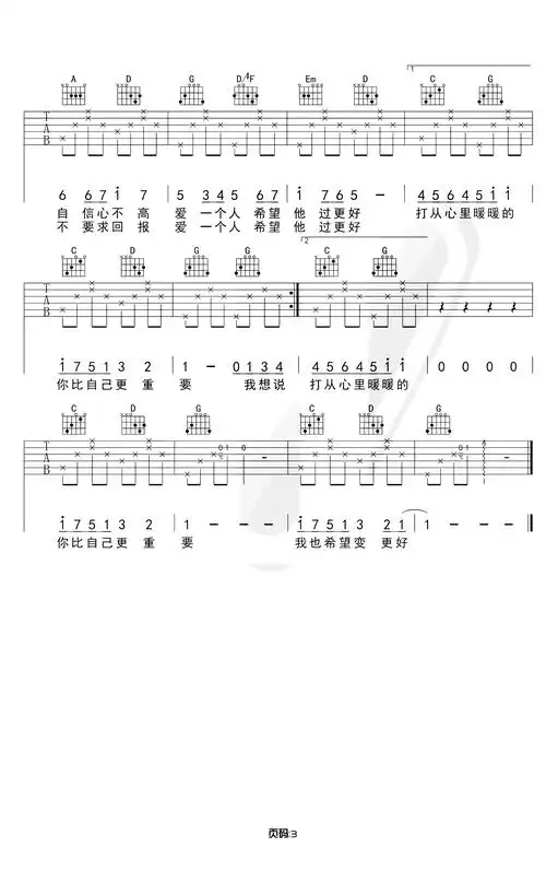 暖暖吉他谱_g调原版前奏_梁静茹_吉他弹唱演示