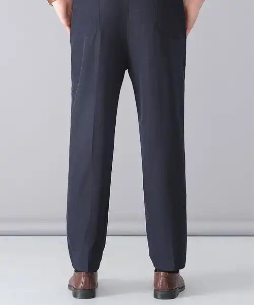 冰丝休闲裤男爸爸裤子夏季薄款中老年人松紧中年男士宽松男裤长裤