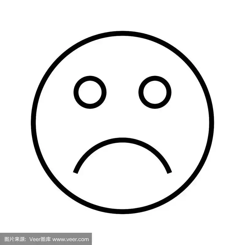 悲伤的表情符号线艺术矢量图标- ui图标矢量