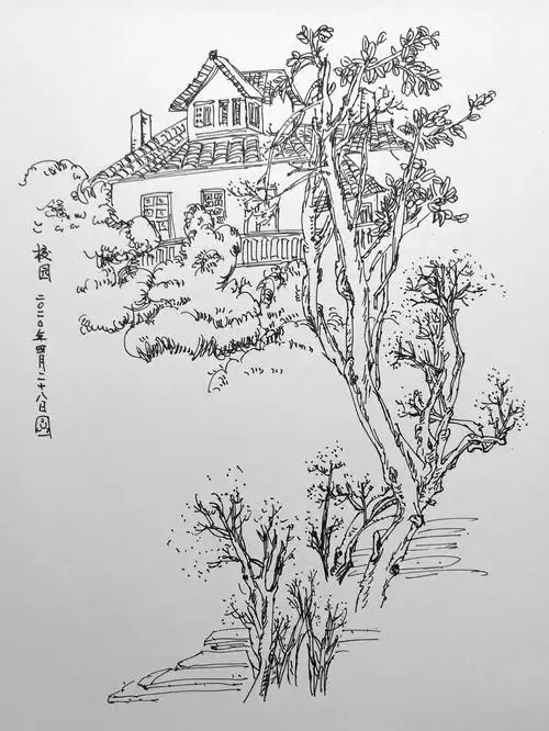 6)黄艾《水性笔风景速写》临摹2(2020.3-2020.12)