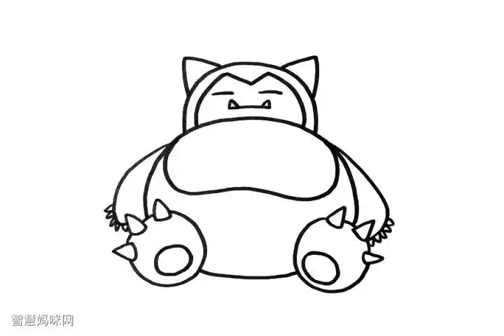 神奇宝贝卡比兽简笔画-图4