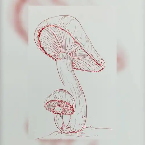 蘑菇写生线描