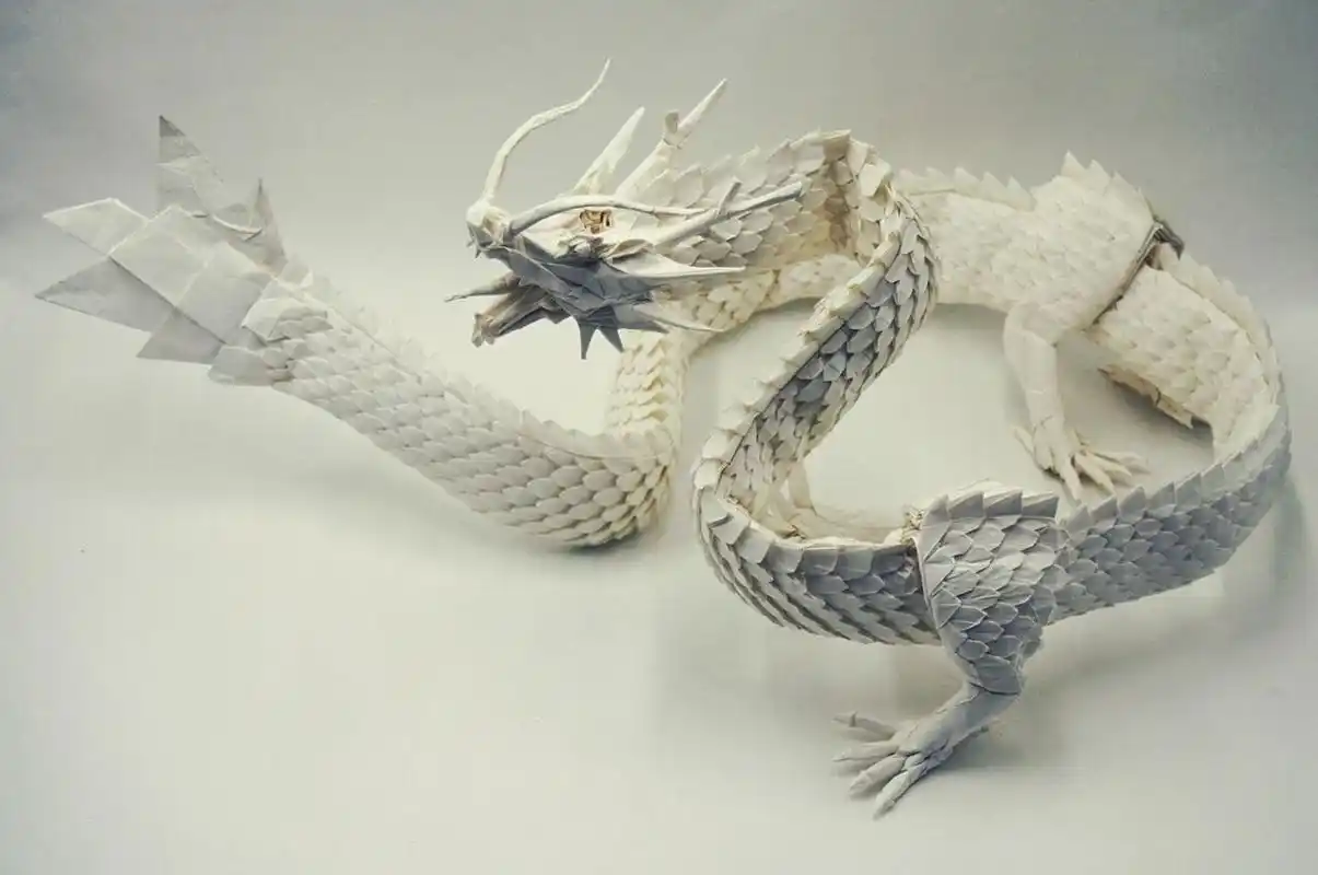 折纸:龙神3.5 日本折纸大师  神谷哲史  原创设计,本人仿折.