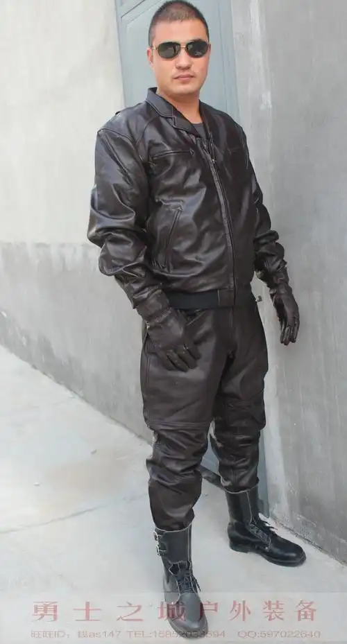 羊皮套装皮夹克正品夏飞行飞行皮衣衣裤皮服皮裤作训外套