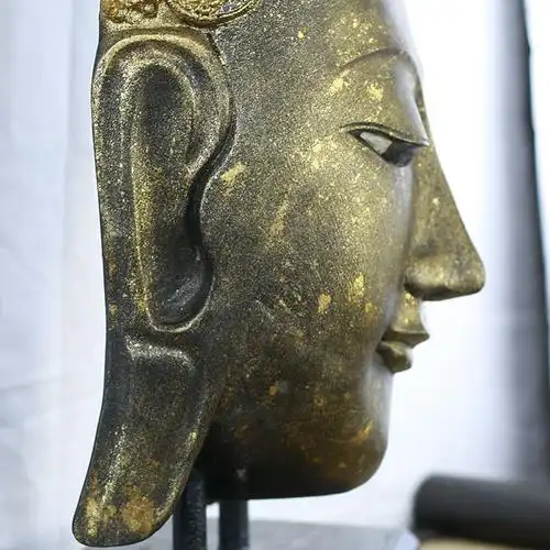 泰国工艺品木雕佛头摆件 手工雕刻实木佛像 泰式酒店会所镇宅摆设