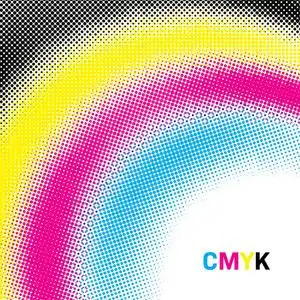 抽象偏移量抽象半色调背景的 cmyk 颜色.矢量图照片