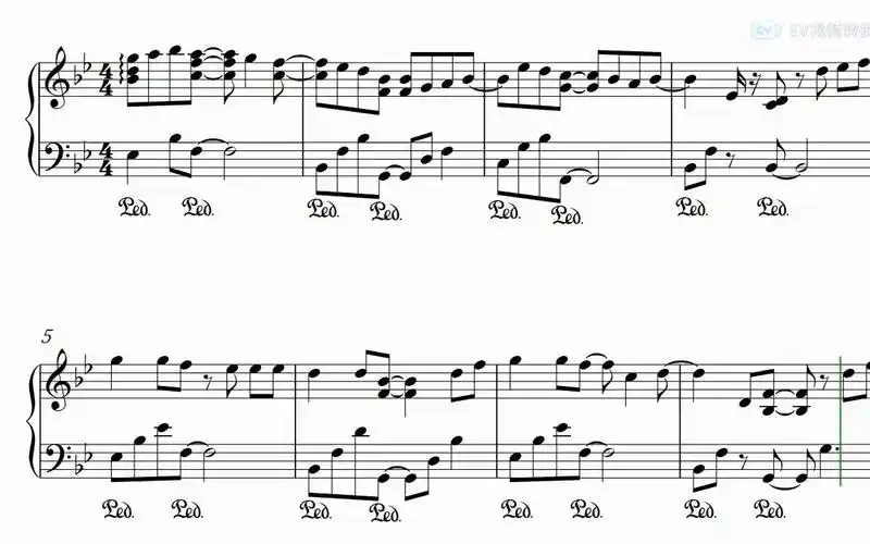 分分钟需要你 简谱五线谱钢琴谱