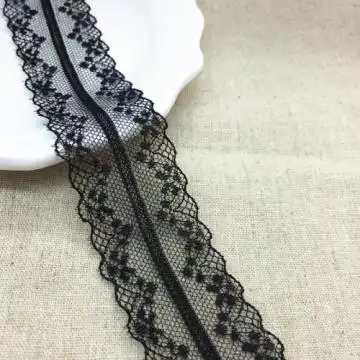 黑色蕾丝花边 服装辅料diy手工发饰配件双边花边