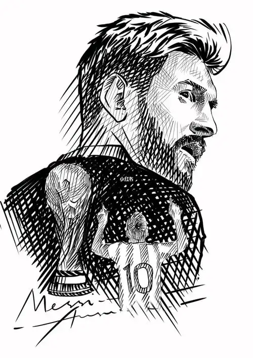 这个球星我绘梅西