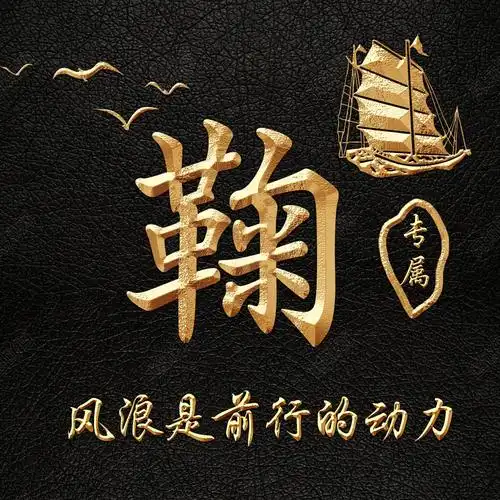 乘风破浪励志前行,19张金色炫酷3d姓氏头像,等你来换上 - 美国人姓氏