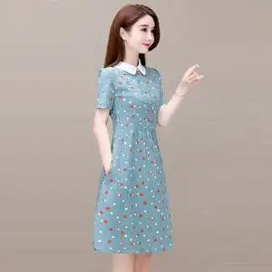 棉麻矮个子连衣裙