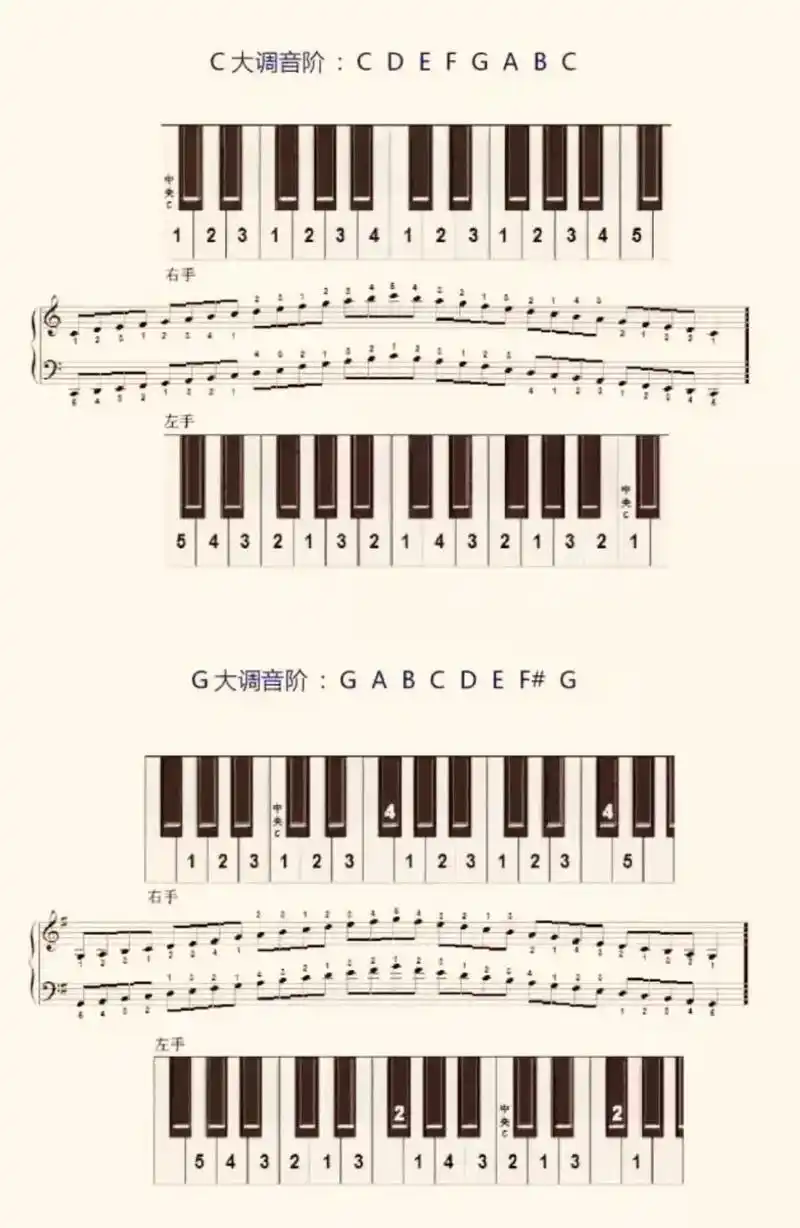音阶弹不好的宝宝们一套指法图来帮你搞定哦 赶快收藏起来吧!  - 抖音