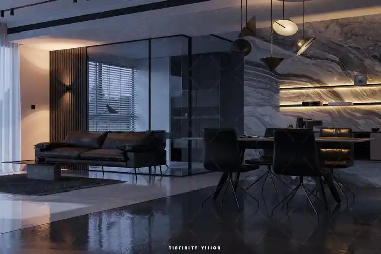 现代家装|日夜景对比 - 效果图交流区-建e室内设计网