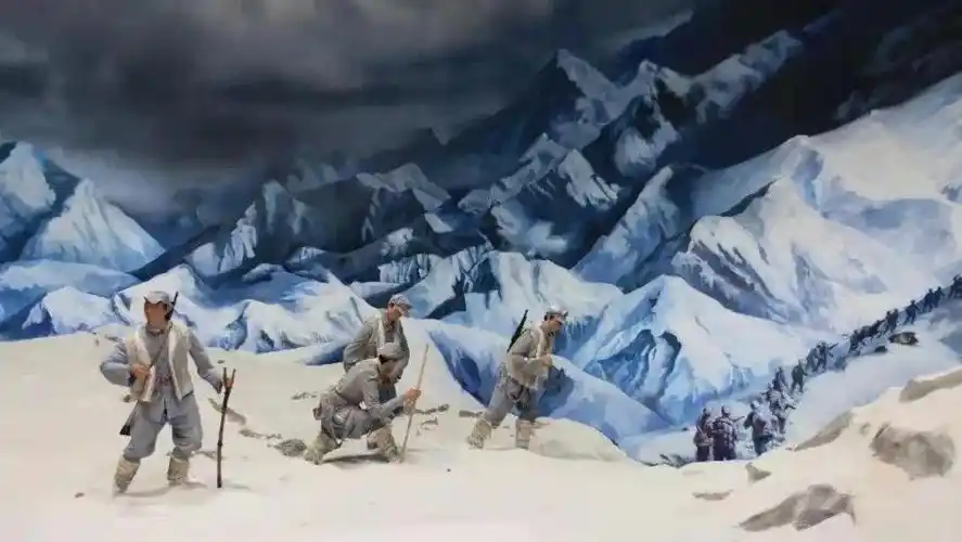 红军好多人以前从未见过大雪山,更不用说爬了.