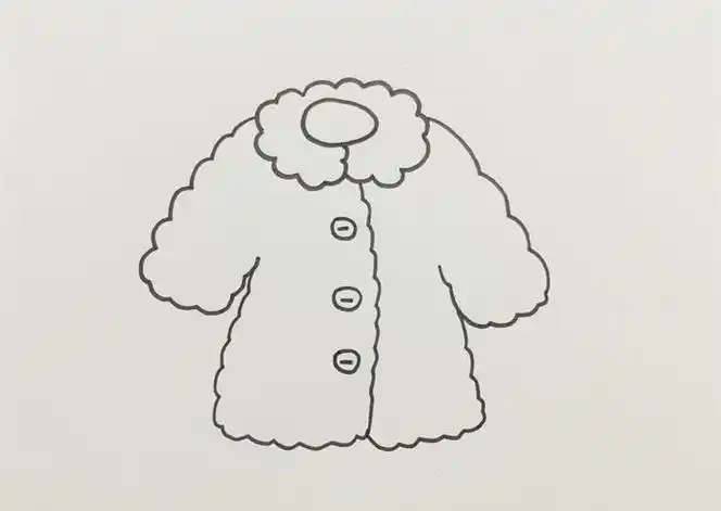 外套简笔画精选案例步骤图解分享-六学艺术手工网