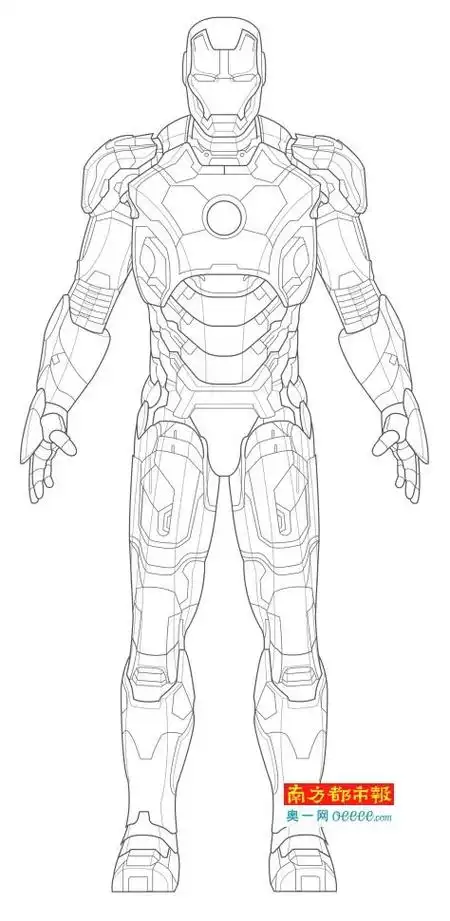 一步一步教我画钢铁侠机甲简笔画