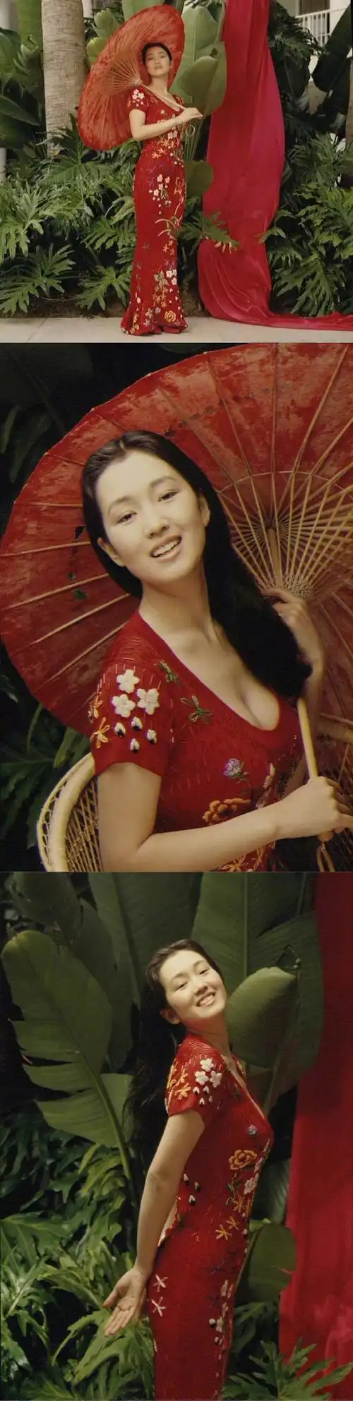 巩俐早年间的写真合集优雅大方的东方美人眉眼之间都是戏