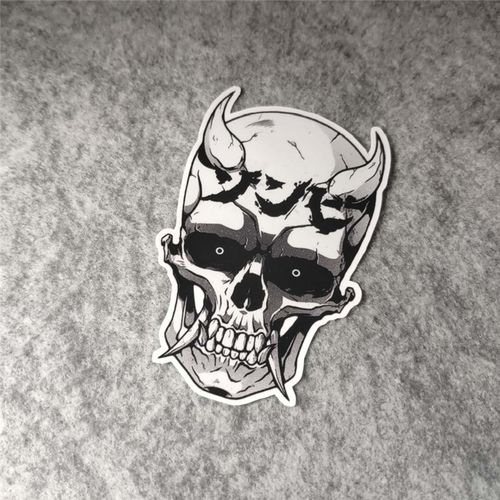 骷髅痛车潮流改装二次元动漫汽车摩托贴纸侧窗挡划痕烫画d1401