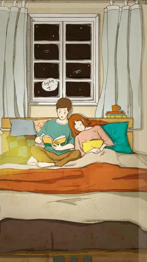 甜蜜卡通情侣高清手机壁纸