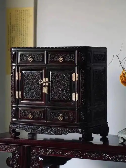 小叶紫檀西番莲储柜