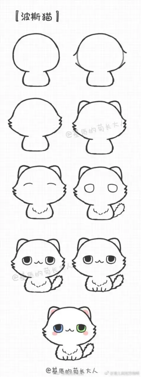 光头猫简笔画步骤