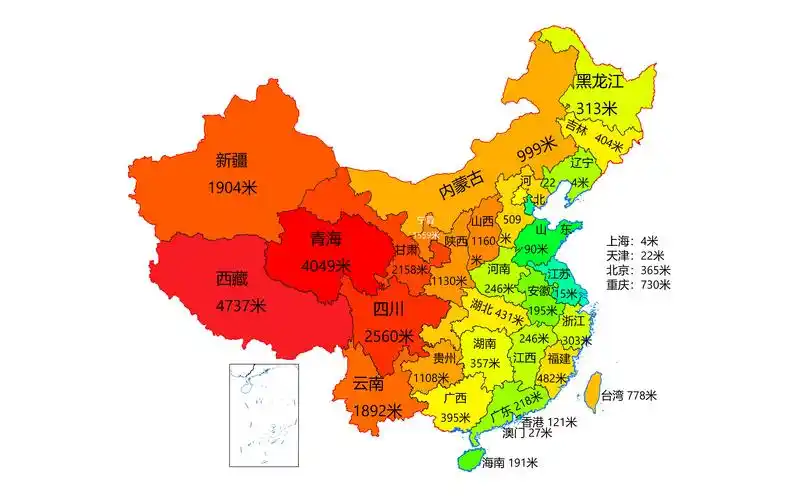 我国各地平均海拔西藏都说了我个子很高的