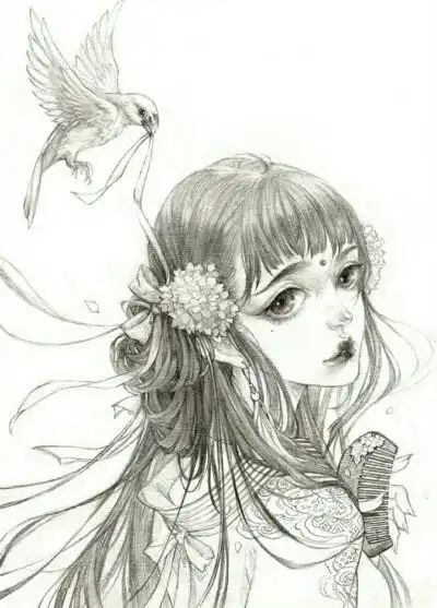 古戈力半面妆线稿