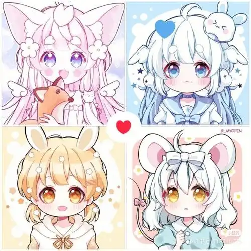 4人闺蜜头像可爱