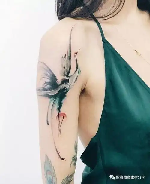 "中国风"-水墨丹青纹身