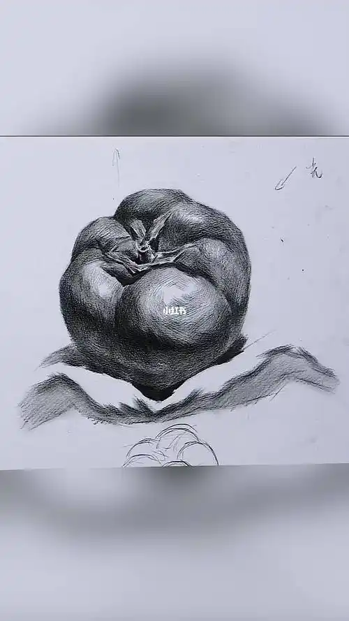 素描西红柿的画法