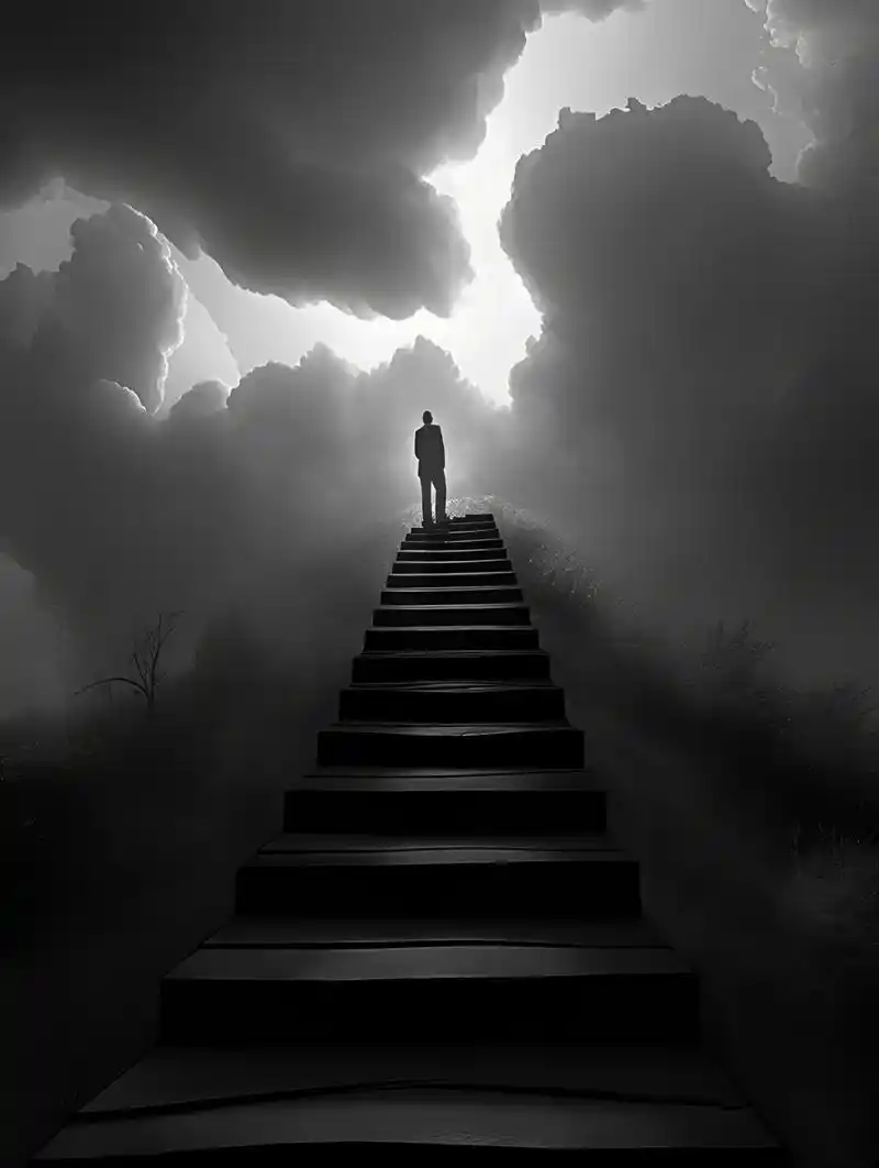 系列:【黑白压抑】#ai共创计划# #ai绘画# #插画# #midjourney