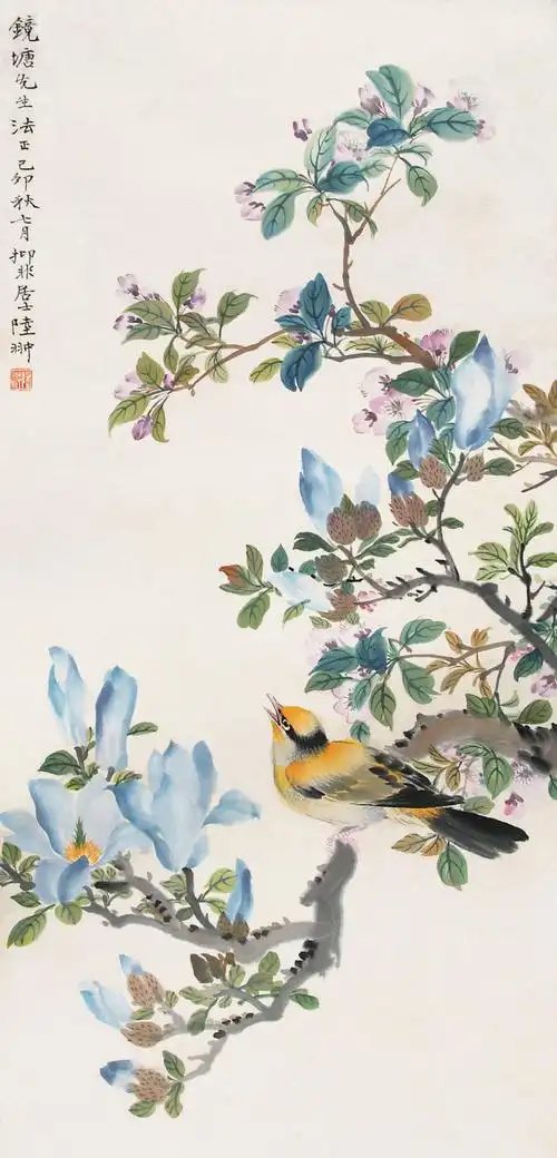 陆抑非花鸟画作品欣赏