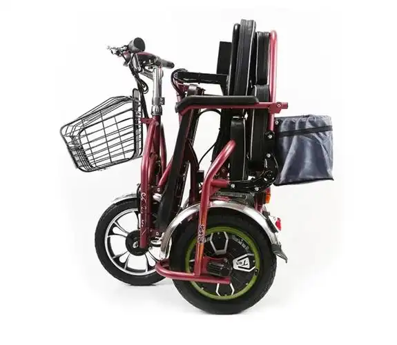 小臻电动车新款折叠代步三轮车双人座椅家用轻便电动三轮车