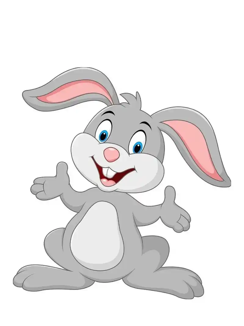 卡通插画|卡通可爱兔子 92小兔子吃食时三瓣嘴一抿一抿的.