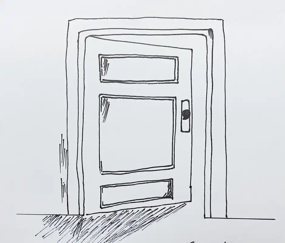 门 简笔画 准备一周更一张练手画 23年的第n 个flag,加油