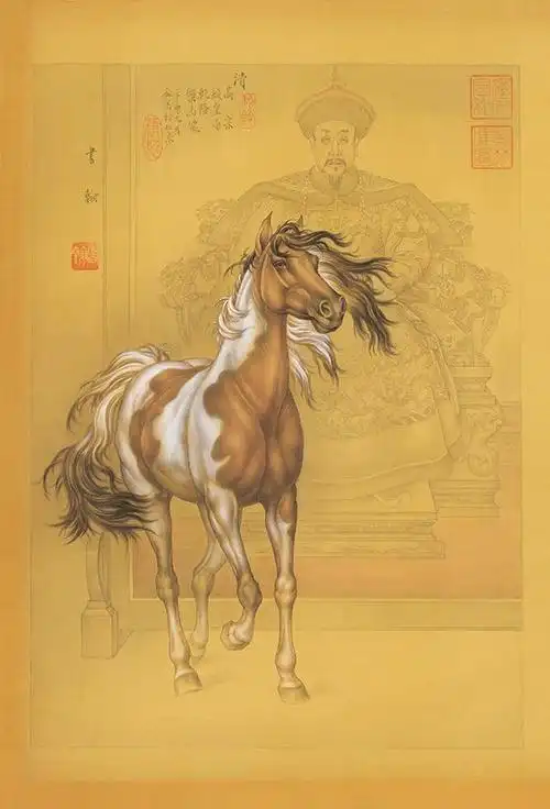 现代画家画宫廷画|田书翰画马
