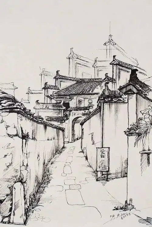 西大实中"美术学科.停课不停学"一画家乡的风景