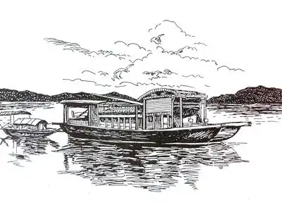 绘画作品《南湖红船》