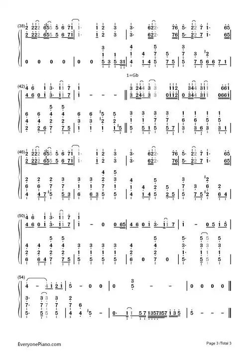 あなたとクリスマスイブ你和圣诞节前夜akb48双手简谱预览3