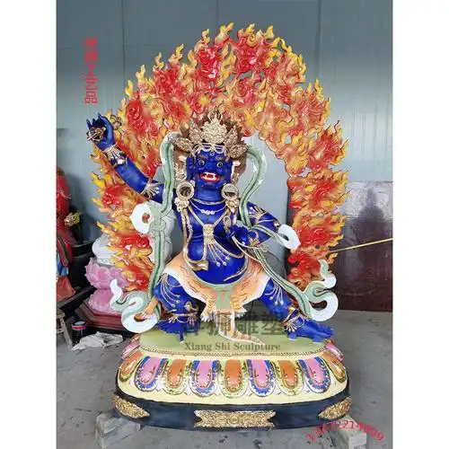 祥狮纯铜金刚手佛像摆件大势至菩萨忿怒化身大力金刚手佛像工艺品