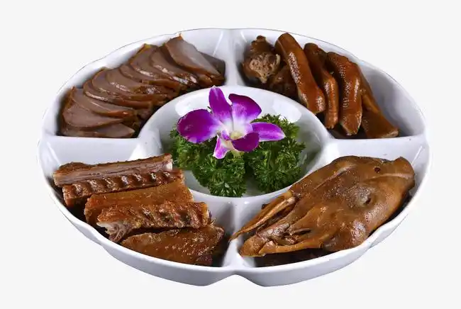 卤水四彩拼盘免抠素材