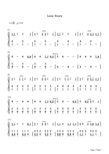 lovestory钢琴谱taylorswiftc调流行钢琴简谱