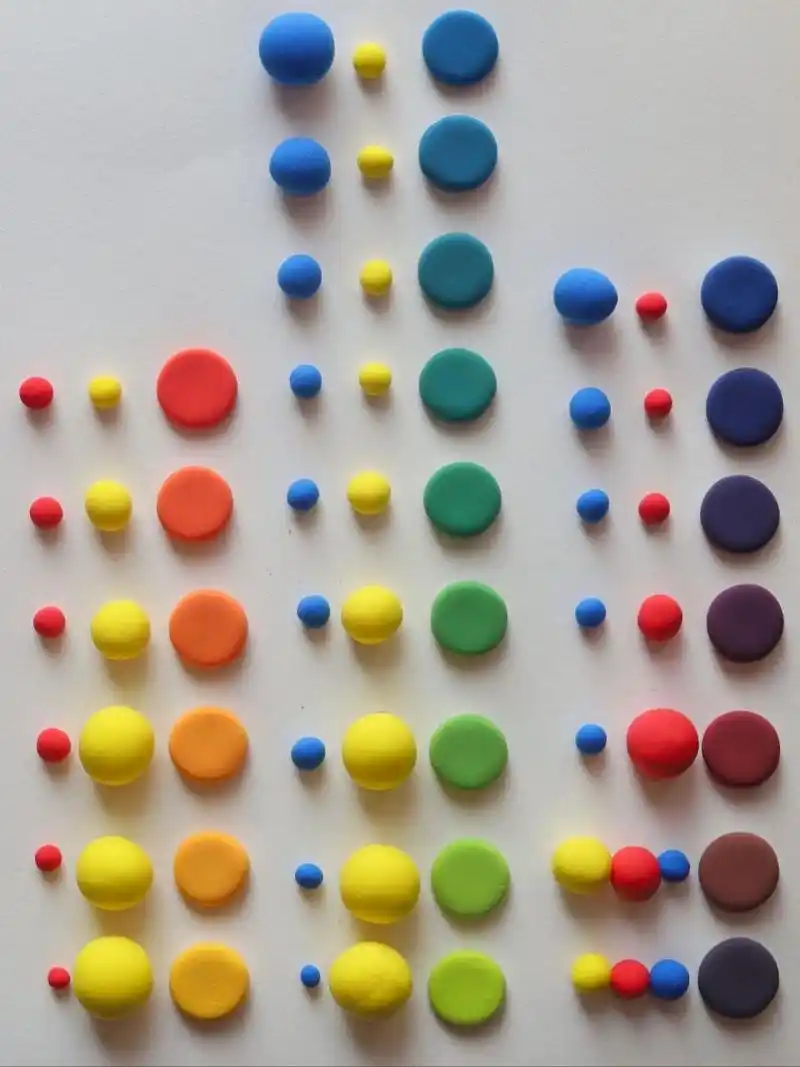 粘土调色教程|红黄蓝三原色调色(附比例图 前一段时间做各种小老虎