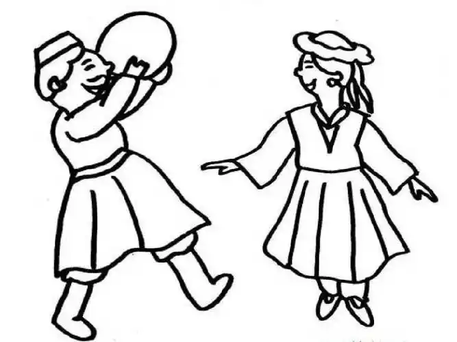 新疆民族团结简笔画精品可打印直接涂色ppt少数民族人物画简笔民族