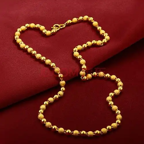 金天地珠宝 黄金项链足金999女款光珠磨砂项链 20.23克长约46cm