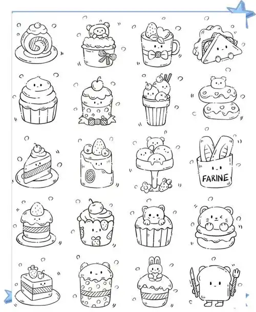 可爱点心简笔画教程