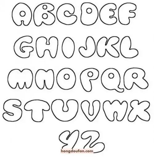 14张卡通英文字母表!有趣的字母表打印-红豆饭小学生简笔画大全