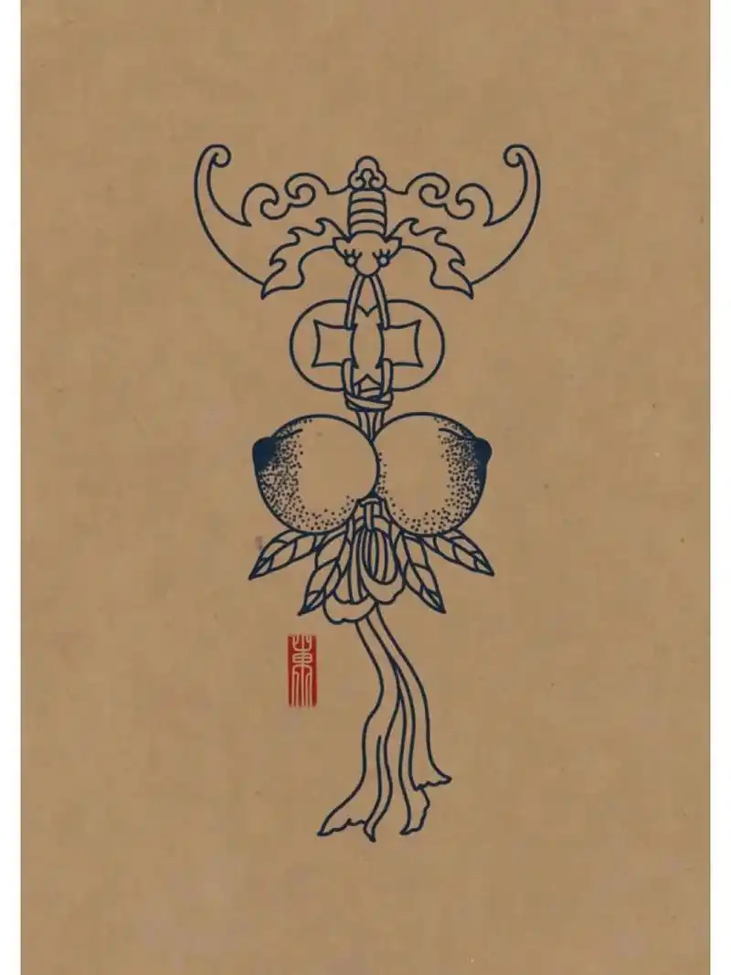 在中国传统的装饰艺术中,蝙蝠的形象被当作幸福的象征,习俗运用"