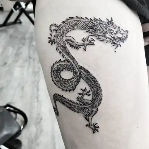 中式老传统龙纹身手稿4